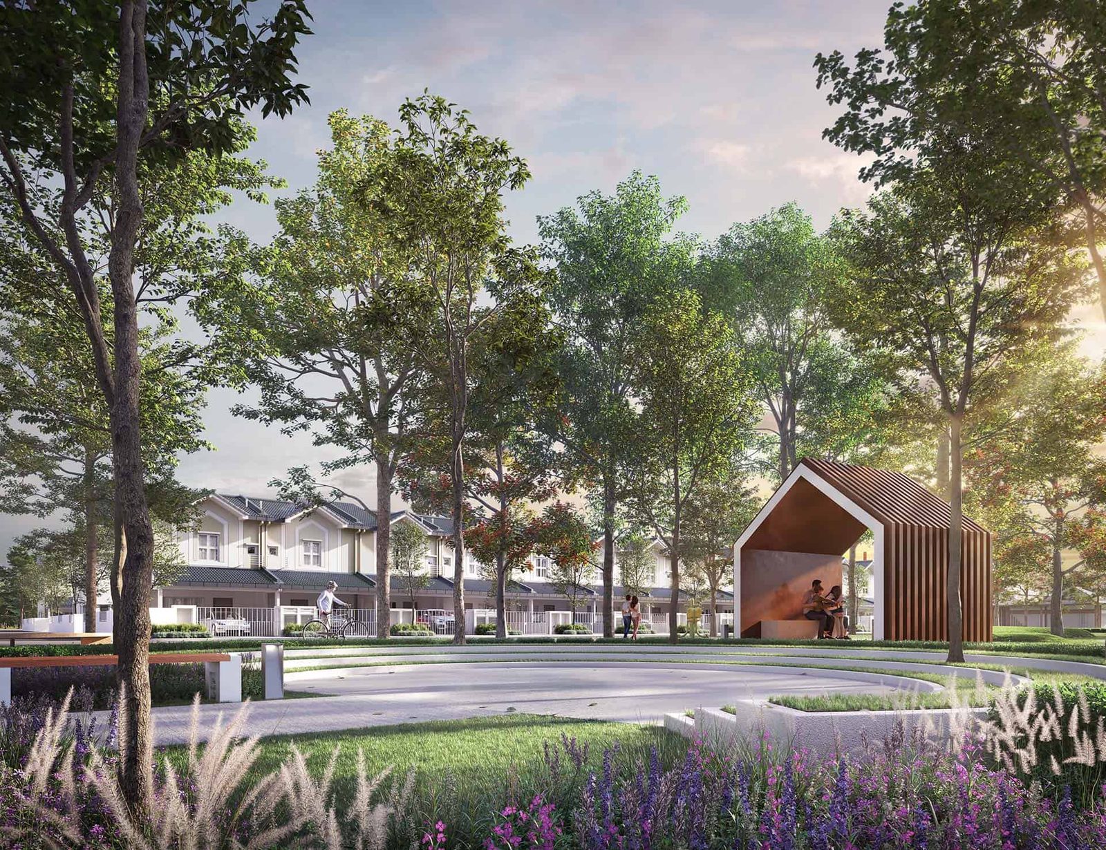 Community pavilion by the amphitheatre lawn